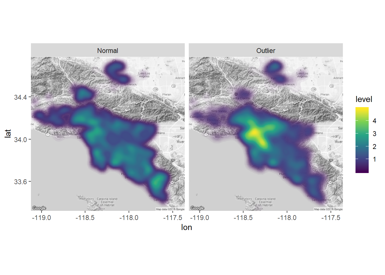 Spatial Distribution of Log Error Outliers